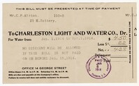 Water Bill, April 1914