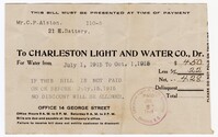 Water Bill, October 1915
