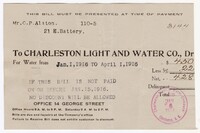 Water Bill, April 1916