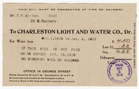 Water Bill, January 1917