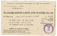 Water Bill, April 1917