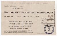 Water Bill, October 1917