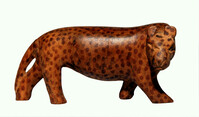 Wooden leopard carving