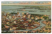 Downtown Miami, showing the Miami River and Biscayne Bay