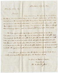 Letter from H.A. DeSaussure to Charles Alston, July 18, 1839