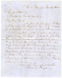 Letter from Edward J. Pringle to Charles Alston, November 19, 1855