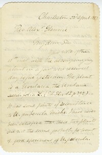 Letter from Lewis R. Gibbes to Alexander Glennie, April 23, 1833