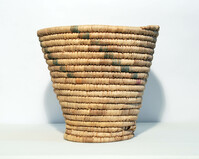 Coiled grass basket