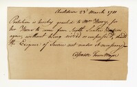 Safe conduct pass to Mrs. Horry, March 23, 1781
