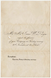 466.  Wedding invitation for Edward Barnwell and Harriet B. Hayne -- November, 1860