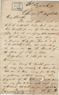 148. Francis Lynch to Bp Patrick Lynch -- March 8, 1861