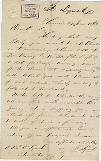117. Francis Lynch to Bp Patrick Lynch -- June 27, 1860