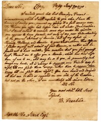 Copy of a Letter from Benjamin Franklin to Ralph Izard, January 29, 1778