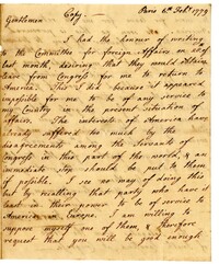Copy of a Letter from Ralph Izard to the South Carolina Delegates in Congress, February 6, 1779