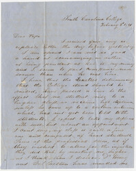 403.  Edward Barnwell to William H. W. Barnwell -- February 3, 1851