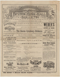 606.  Boston Music Hall Bulletin -- April, 1888