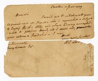 Note from William Livingston to Henry Laurens, June 10, 1779