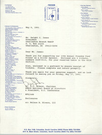 South Carolina Conference of Branches of the NAACP Memorandum, May 6, 1991