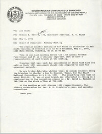 South Carolina Conference of Branches of the NAACP Memorandum, March 21, 1991