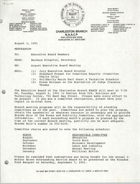 Charleston Branch of the NAACP Memorandum, August 3, 1991
