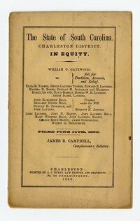 The State of South Carolina, Charleston District, In Equity: William C. Gatewood vs. Eliza R. Toomer et al., 1860