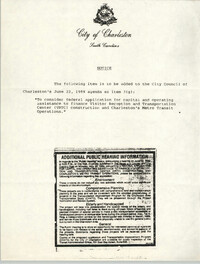 City of Charleston Notice, June 22, 1989