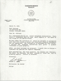 Letter from Dwight C. James to Paul Gidlund, March 27, 1991
