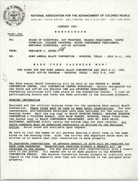 NAACP Memorandum, January 1991