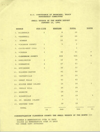 Large and Small Branch of the Month Reports, South Carolina Conference of Branches of the NAACP, January 12, 1991