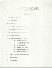 Agenda, South Carolina Conference of Branches of the NAACP, November 10, 1990