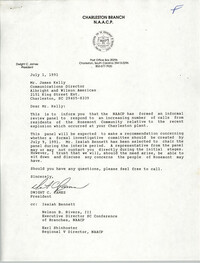 Letter from Dwight C. James to James Kelly, July 1, 1991