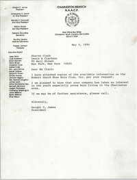 Letter from Dwight C. James to Sharon Clark, May 5, 1990
