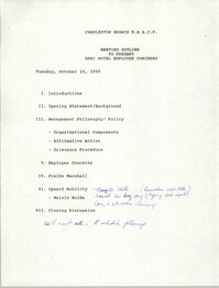 Charleston Branch of the NAACP Agenda, October 16, 1990