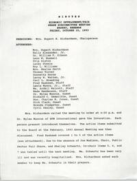Minutes, Economic Develipment/Fair Share Subcommittee Meeting, October 15, 1993