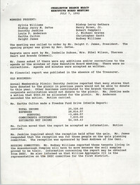 Minutes, Charleston Branch of the NAACP Executive Board Meeting, July 7, 1992
