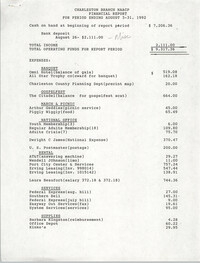 Charleston Branch of the NAACP Financial Report, August 1992