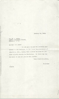 Letter to Butler W. Nance, January 29, 1919