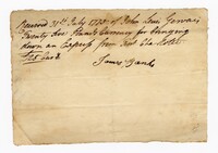 Receipt for Carrying an Express from Fort Charlotte, July 31, 1775