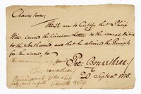 Receipt to Philip Will, September 20, 1775