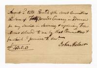 Receipt for Cleaning and Repairing Firearms, August 2, 1775