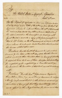 Act of Congress, September 17, 1782