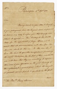 Copy of a Letter from Robert Livingston to Henry Laurens, September 17, 1782