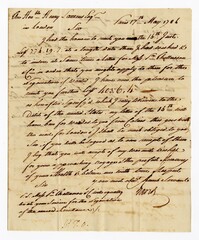 Letter from Mr. Grand to Henry Laurens, May 17, 1784