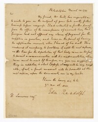 Letter from Edmund Randolph to Henry Laurens Jr., March 20, 1793