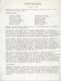 Minutes, Charleston Branch of the NAACP General Membership Meeting, October 8, 1991
