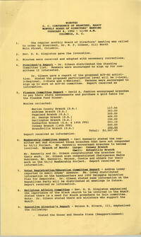 Minutes, South Carolina Conference of Branches of the NAACP, February 8, 1992