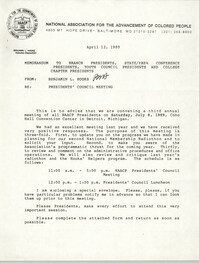 NAACP Memorandum, April 12, 1989