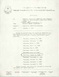 Charleston Branch of the NAACP Memorandum, January 7, 1985