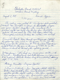 Minutes, Charleston Branch of the NAACP Executive Board Meeting, August 8, 1989