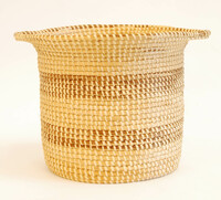 Sweetgrass waste basket with handles